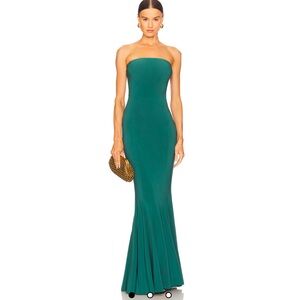 Norma Kamali Strapless Maxi Dress in Military Blue